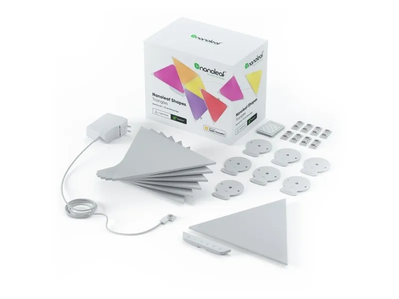 Nanoleaf Shapes Smarter Kit - Trådløst belysningssæt - LED x 15 - 1.7 W - klasse G - 16 millioner farver - 1200-6500 K - triangel