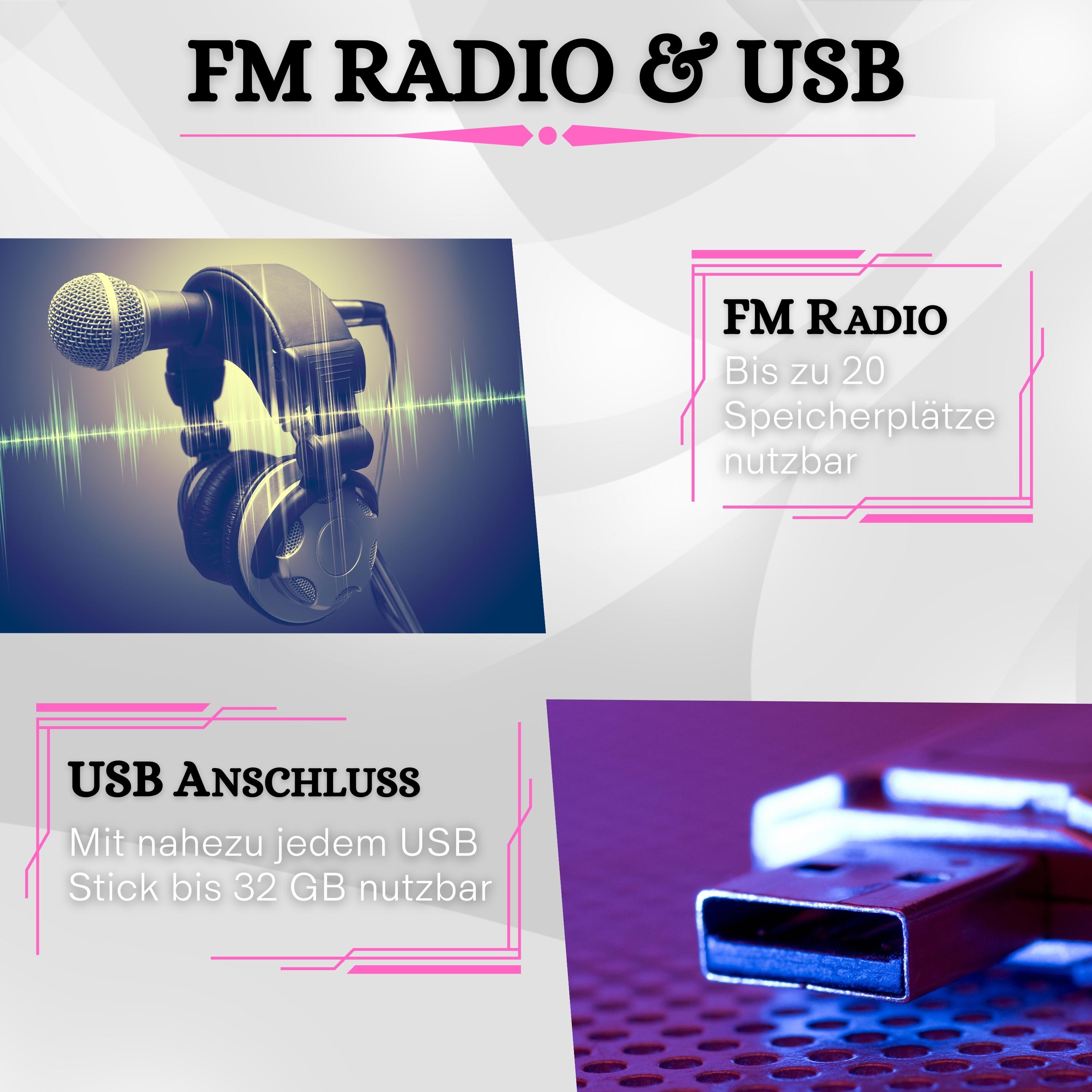 Cyberlux Tragbarer CD-Player Boombox CD/MP3 USB Kinder Radio pink
