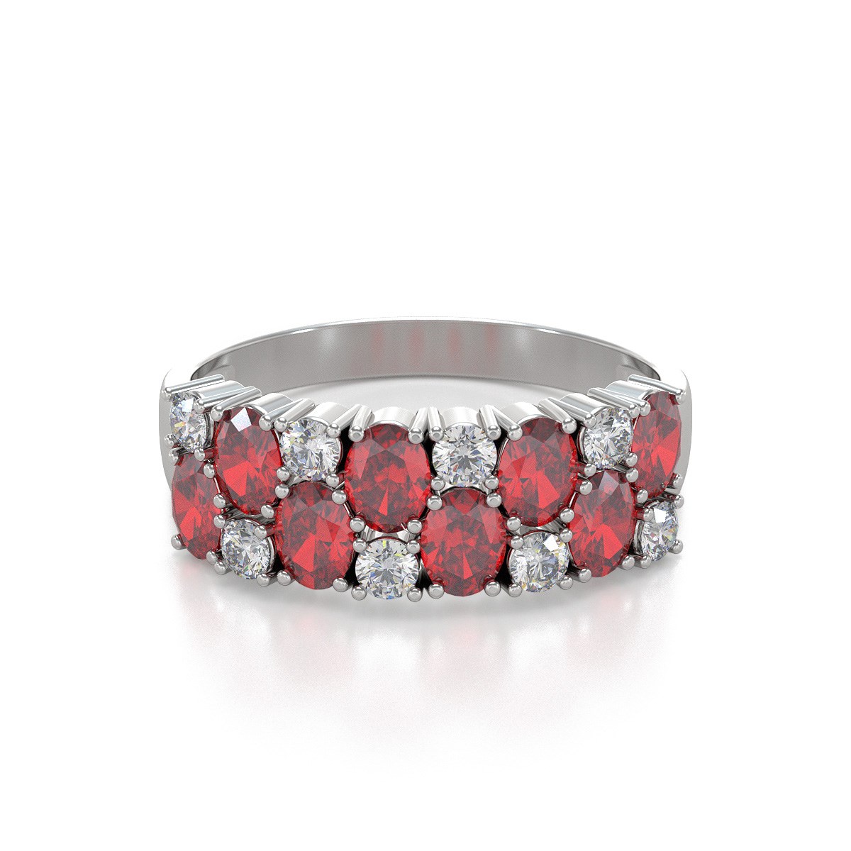 Bague ADEN Rubis et diamants sur Argent 925 2.524grs