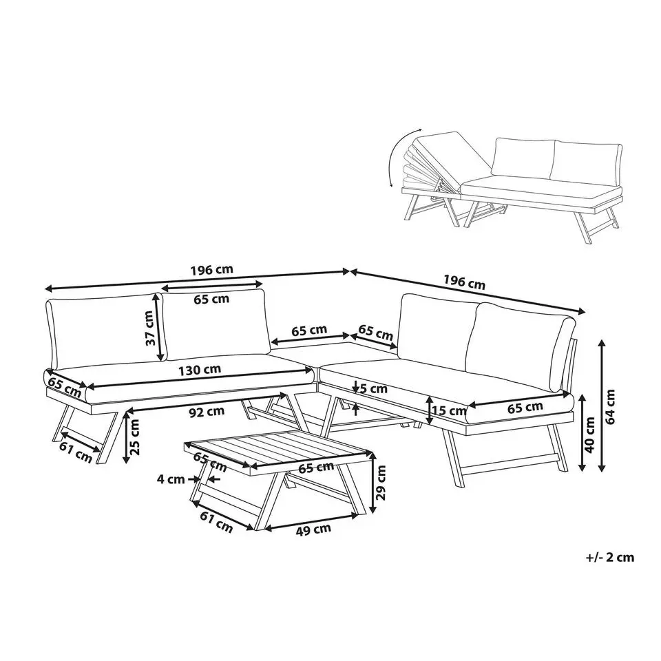 COCCORINO - Tuinset - Grijs - Aluminium