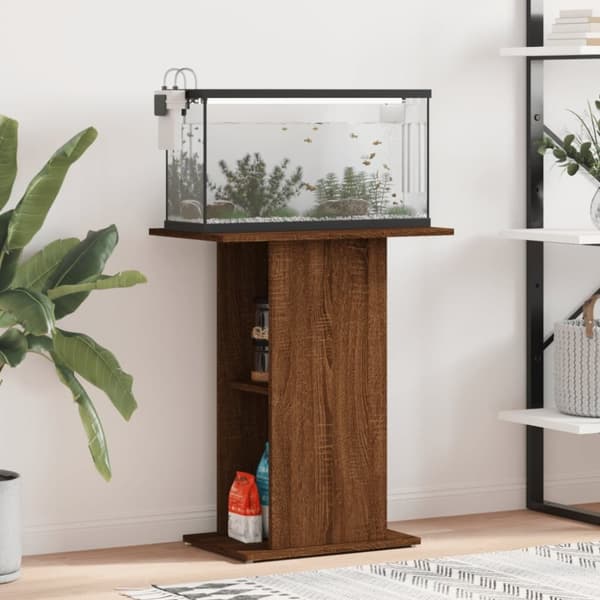 vidaXL Akvariumstativ brun eik 60,5x36x72,5 cm konstruert tre