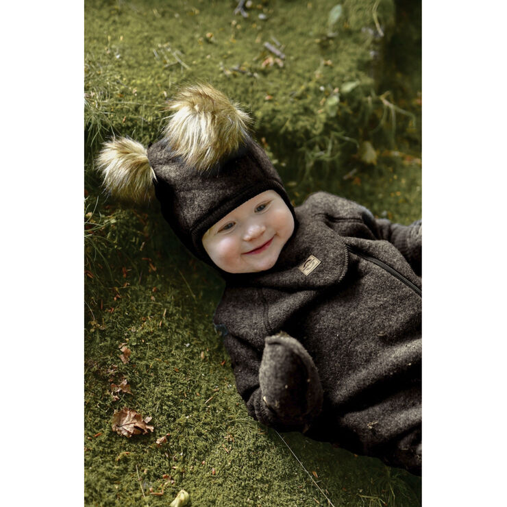 Mikk-Line Wool Mittens Dark brown melang