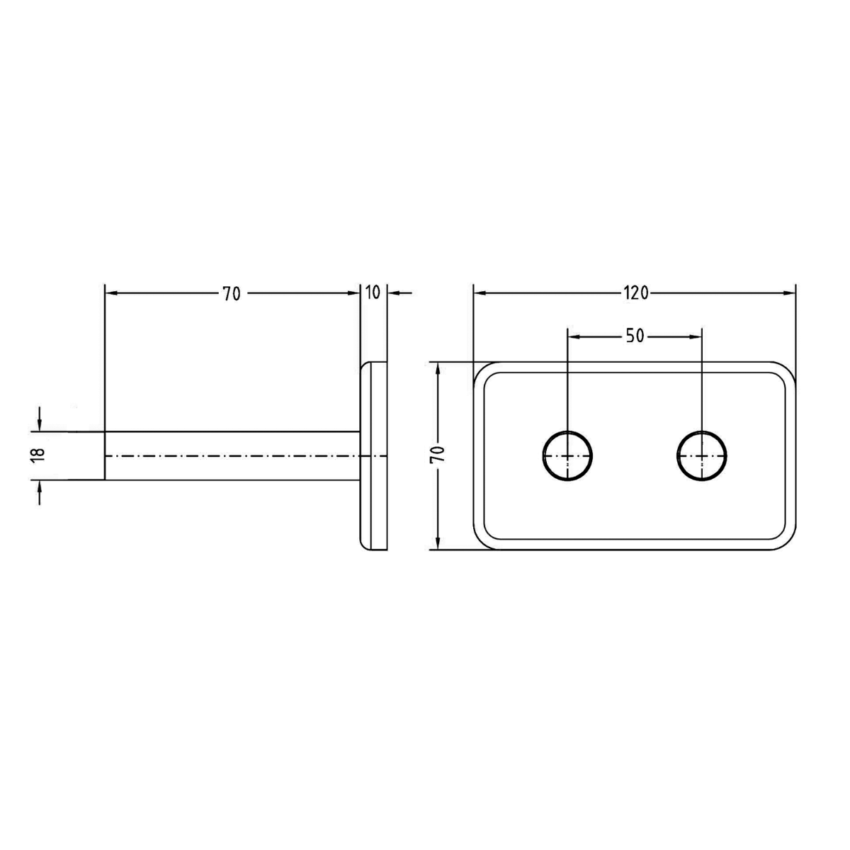 Sapho Twin radiator afdekrozet zwart mat