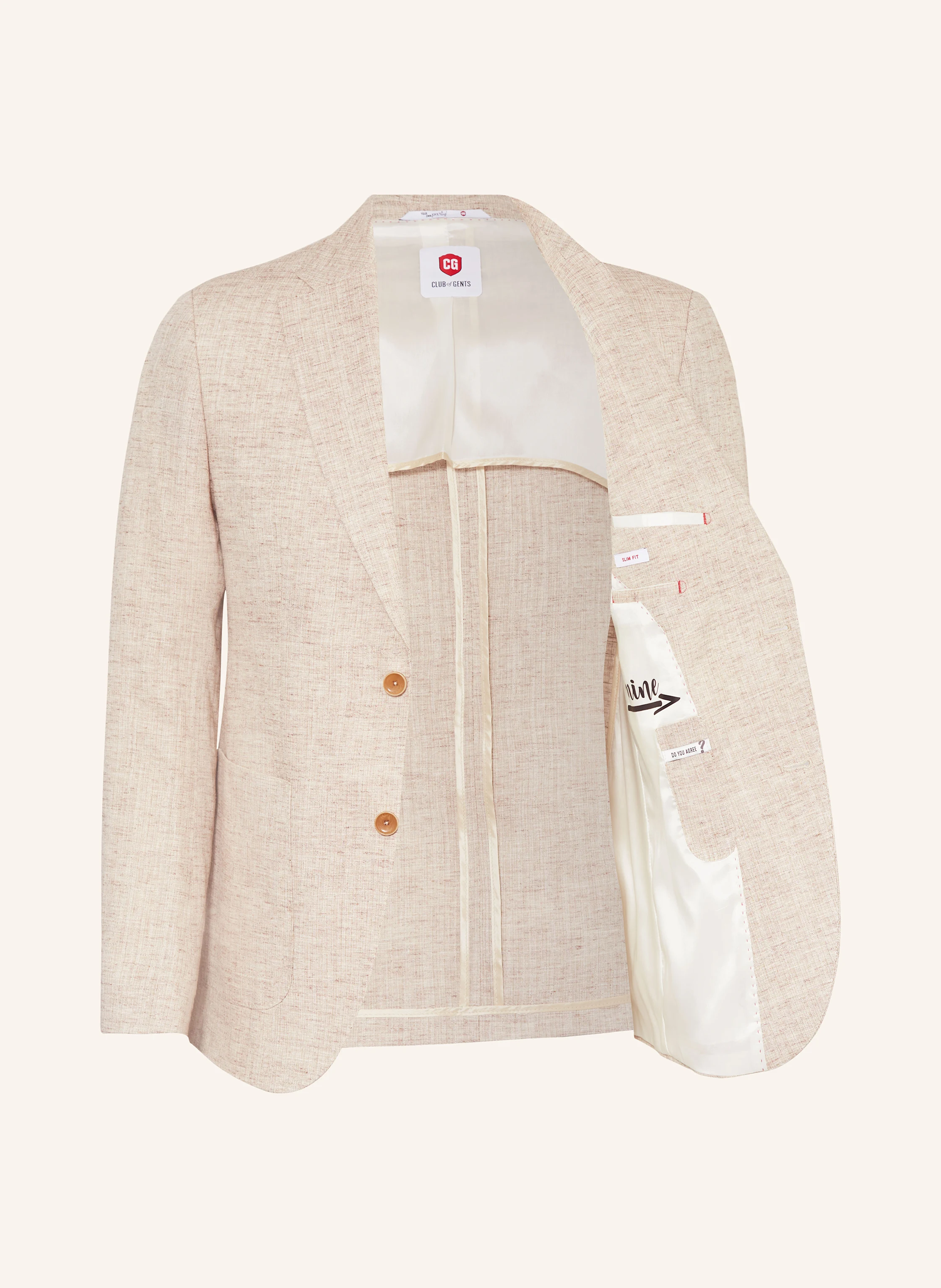 CG - CLUB of GENTS Anzugsakko PETERSON Slim Fit mit Leinen