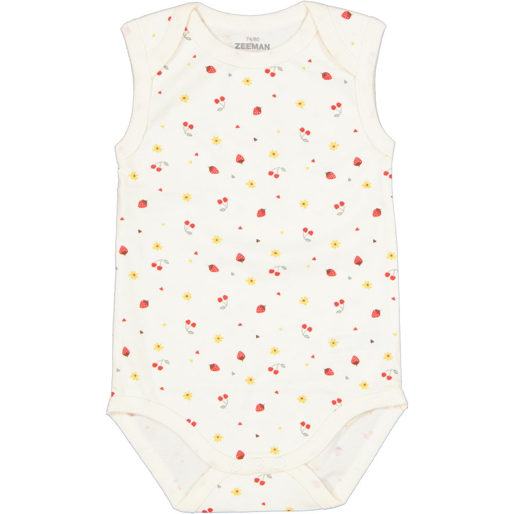 Baby romper Mouwloos Envelophals Gebroken wit kopen? Goed en goedkoop