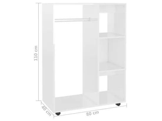 Garde-robe Blanc brillant 80x40x110