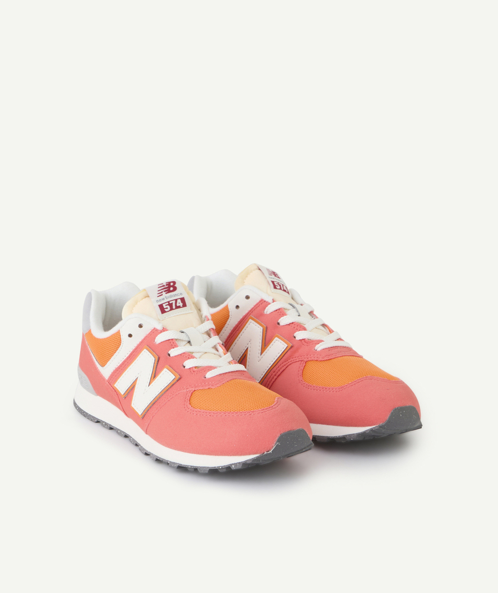 NEW BALANCEBASKETS ADO À LACETS 574 ORANGE ET ROSE