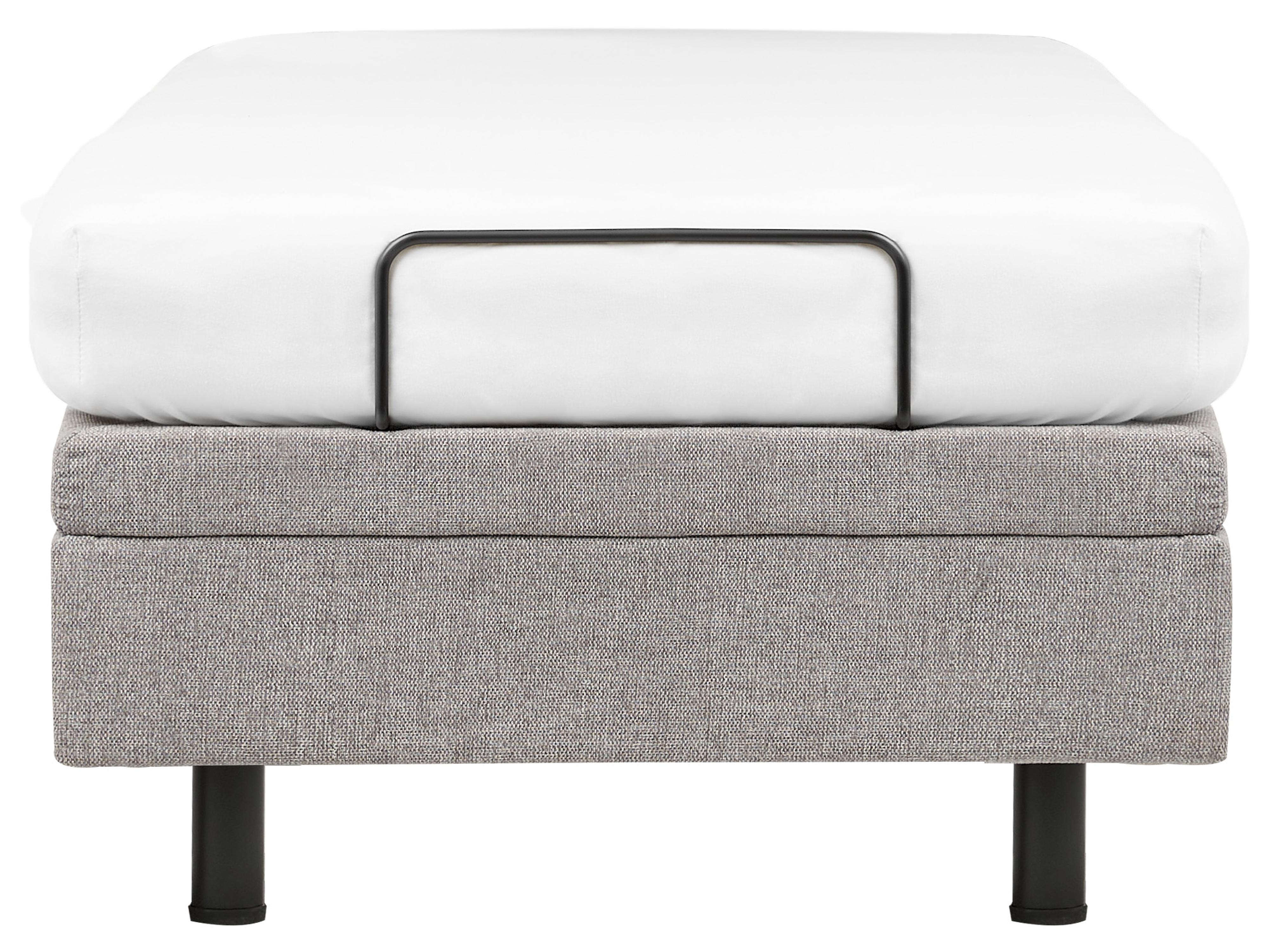Verstelbaar bed zonder hoofdbord Stof DUKE 90 x 200 cm Lichtgrijs