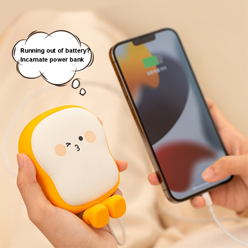 (5V/2A) 2in1 6000mAh USB Powerbank Ladegerät   Handwärmer - Toast