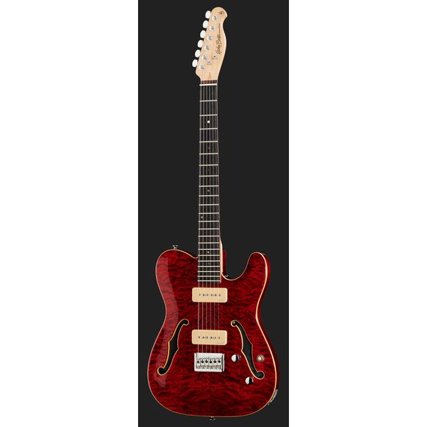 Harley Benton TE-90QM Trans Red w/Bag