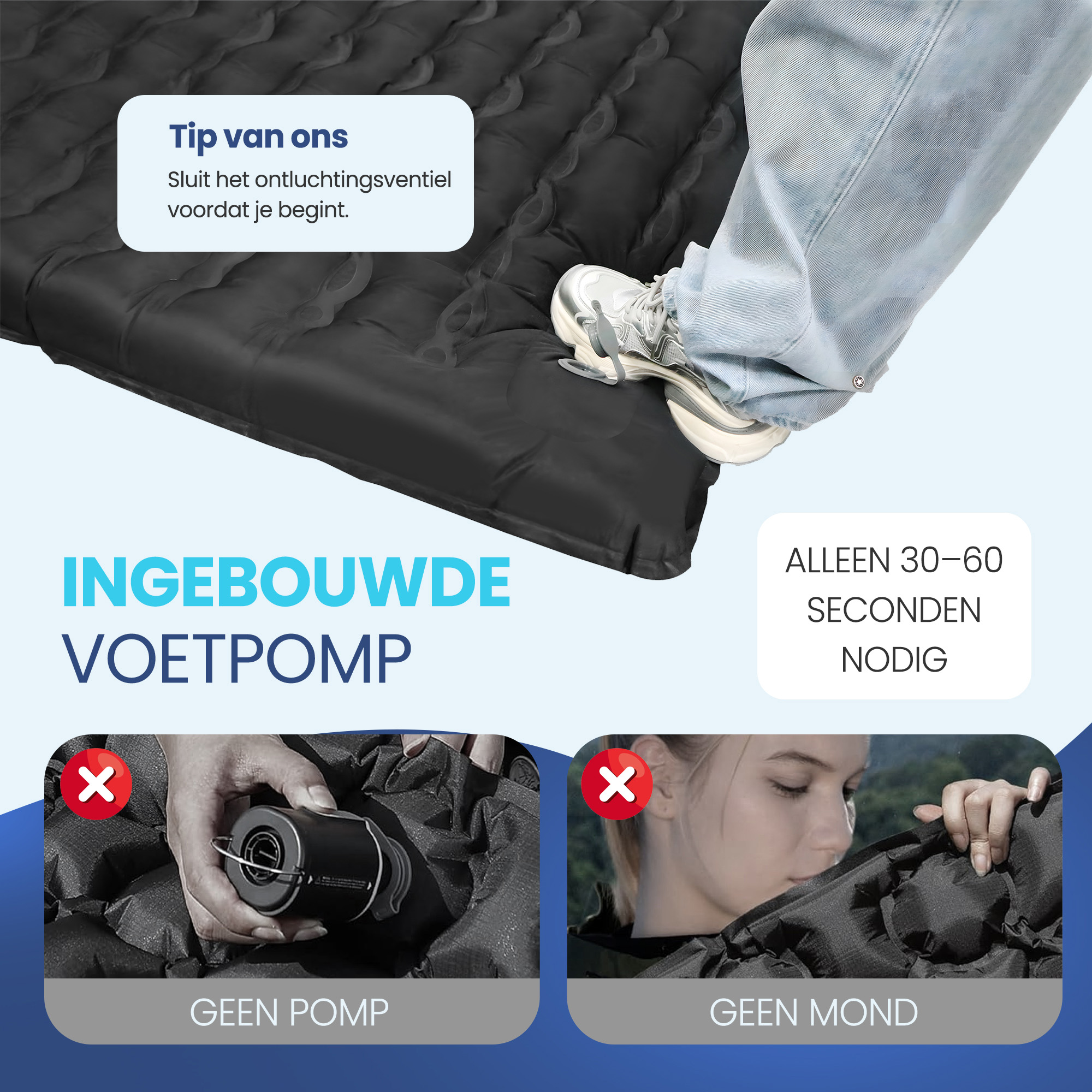 FLOAT Nomadic 1 persoons slaapmat met voetpomp
