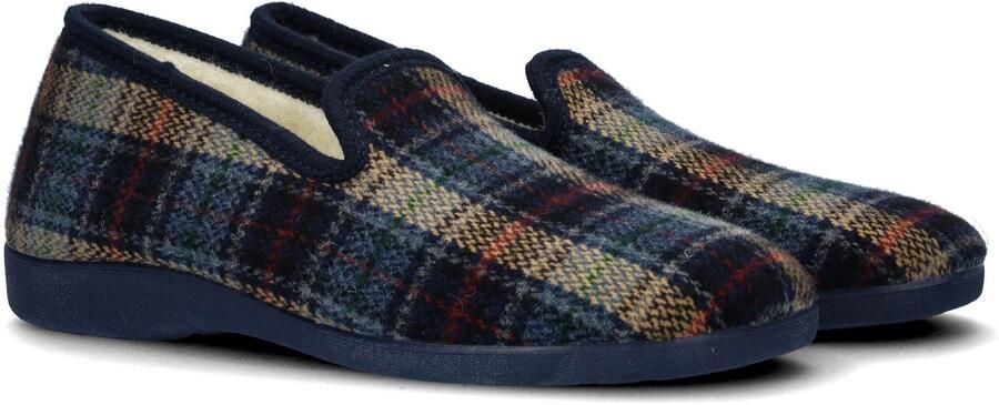 Nelson Home geruite pantoffels blauw multi