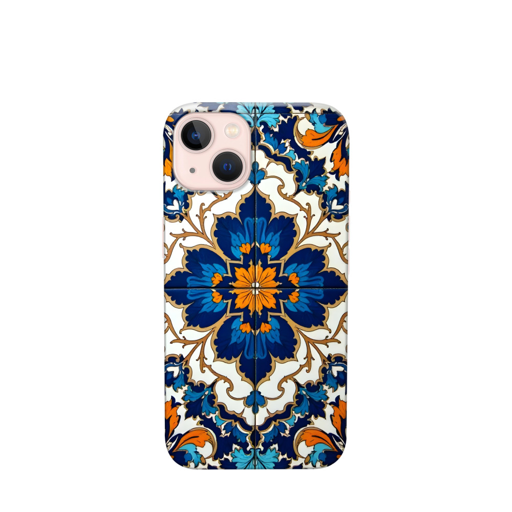 iPhone 13 Kunststoff Hülle Majolika Royale - Blau