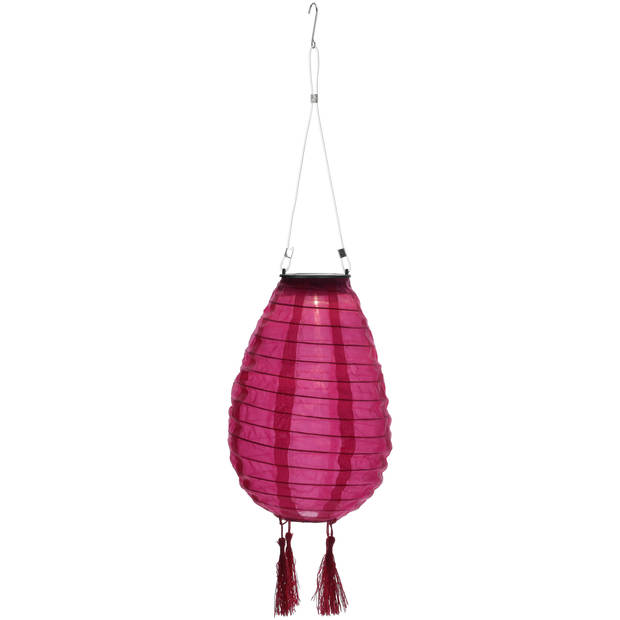 Blokker Solar Lampion Ovaal - 20 cm - Fuchsia