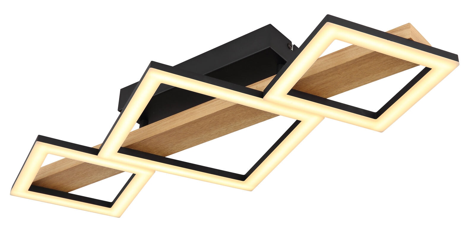 GLOBO LED Deckenlampe Dustin 66x30 cm 10 cm Holzoptik braun schwarz