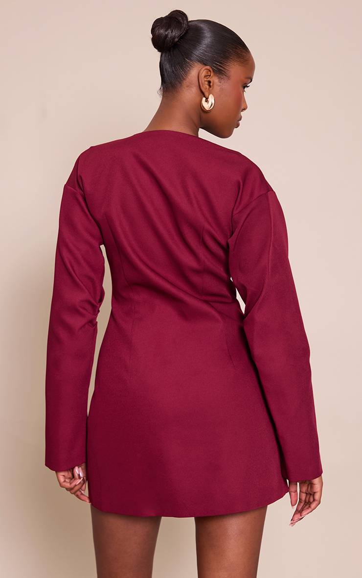 Prune Robe Blazer Tissée À Manches Ballon