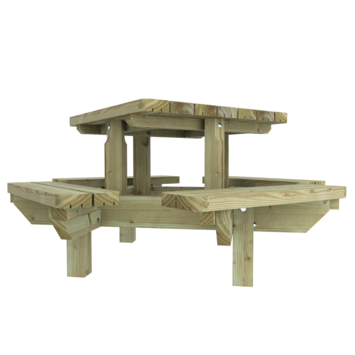 Outdoor Life Products picknicktafel Julia groen hout 120 x 120 cm
