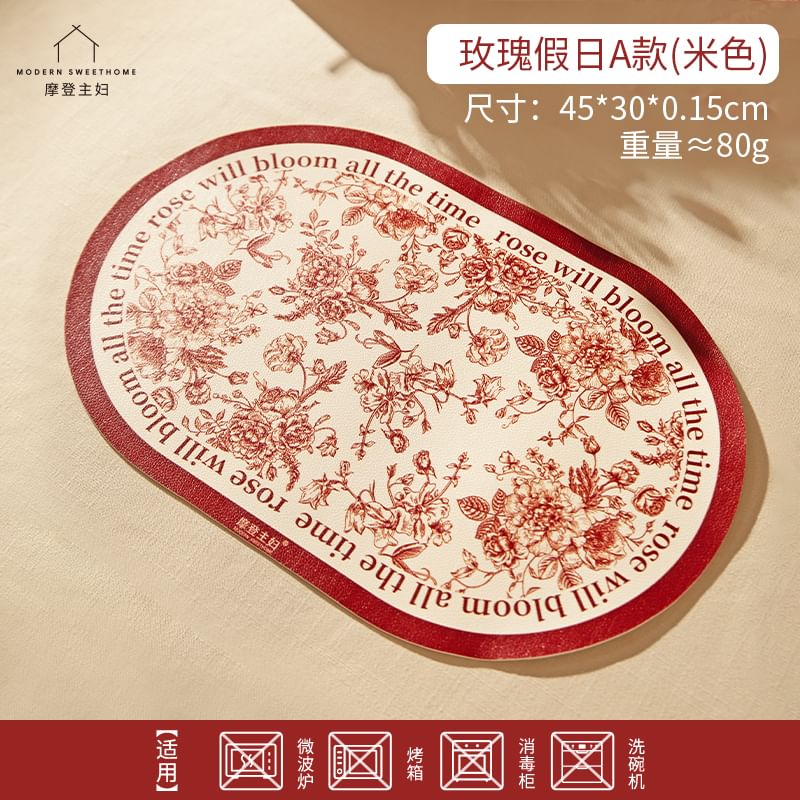Koringa - Placemat / set met rozenprint