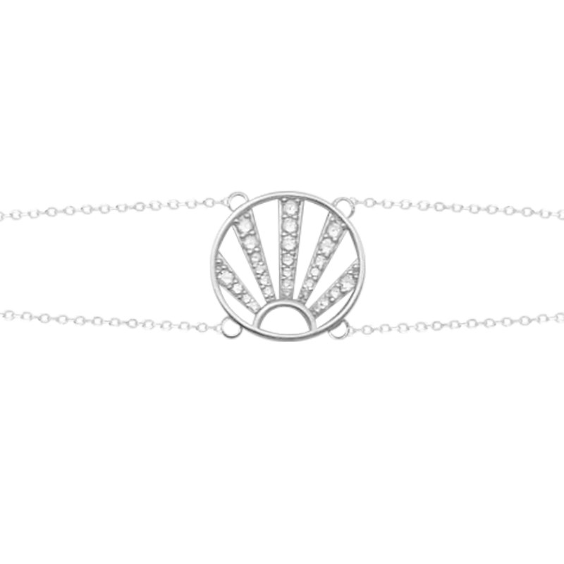 Bracelet en argent 925 rhodié avec oxydes de zirconium