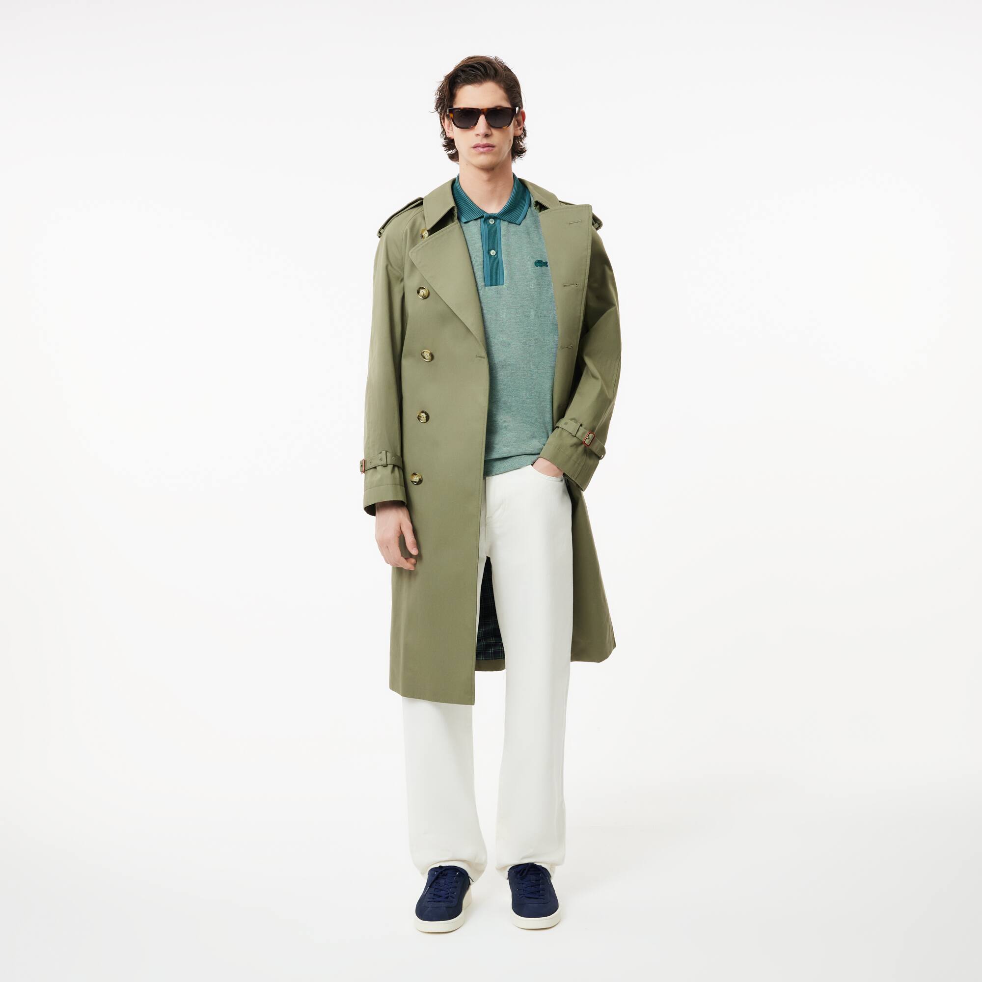 Polo regular fit en piqué caviar contrasté Manches Courtes - Vert - Lacoste - Homme