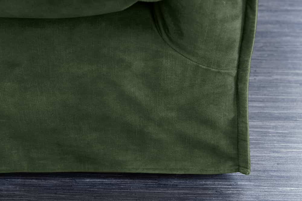 Großes 3-Sitzer Sofa HEAVEN 200cm dunkelgrün Samt Federkern waschbarer Bezug Hussensofa Couch