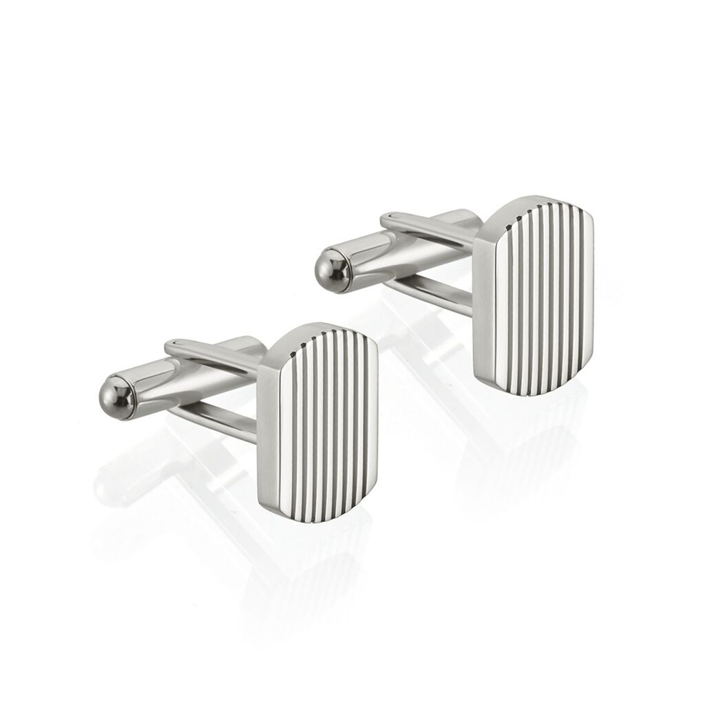 Boutons De Manchette Acier Blanc Gregory