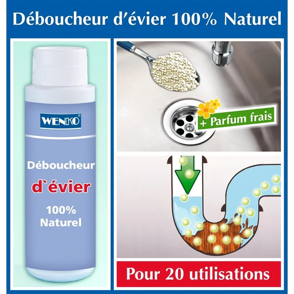 Déboucheur naturel pour évier 60g Wenko by Maximex