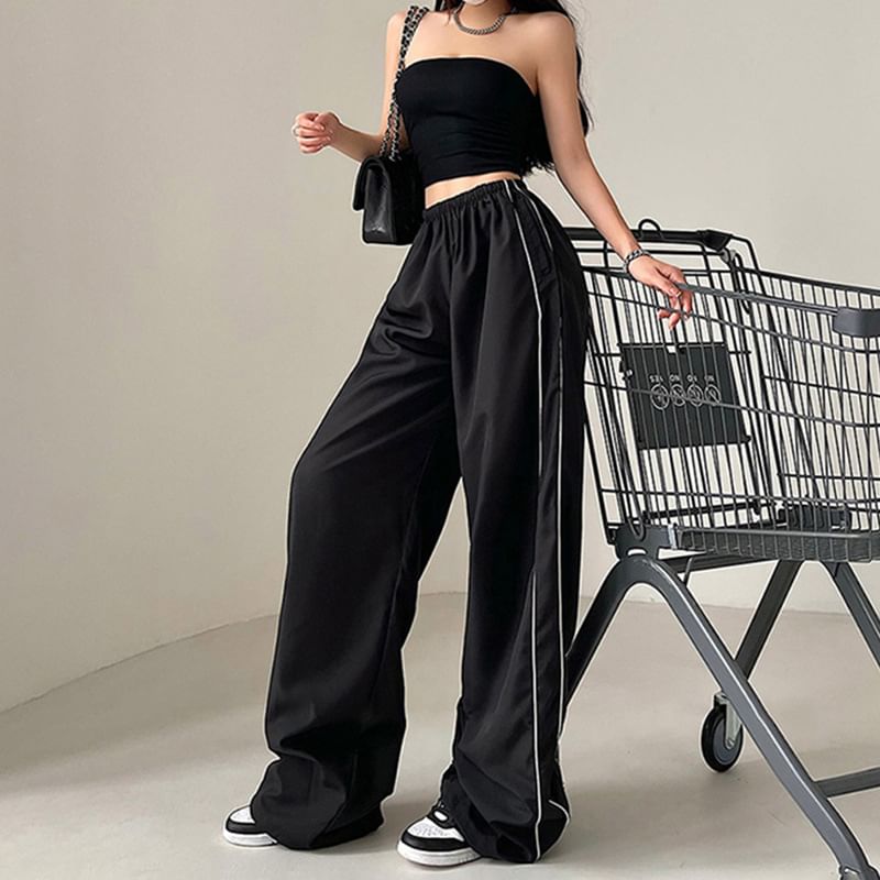 Puffie - Lage taille losse wijde joggingbroek