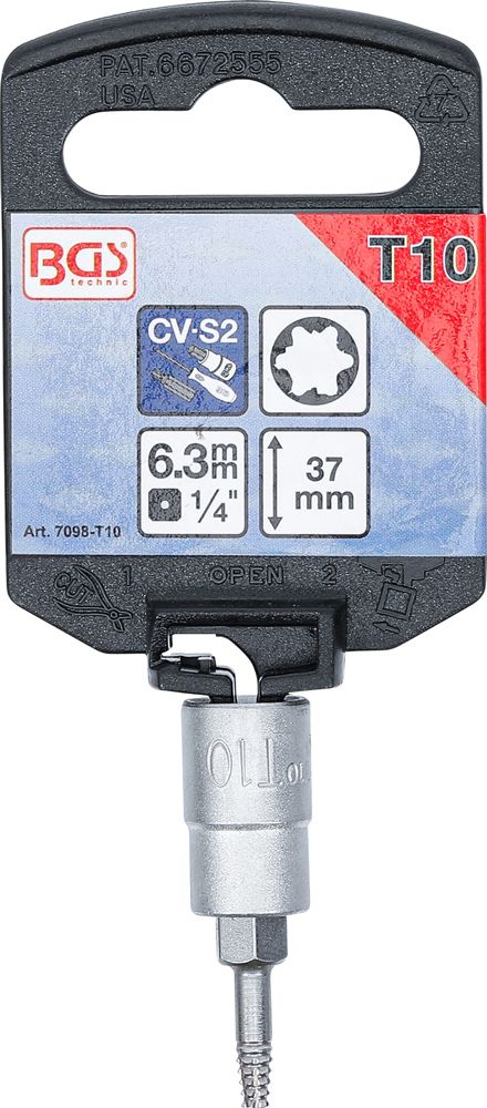BGS technic Schraubenausdreher-Bit-Einsatz-Satz für Torx 1/4