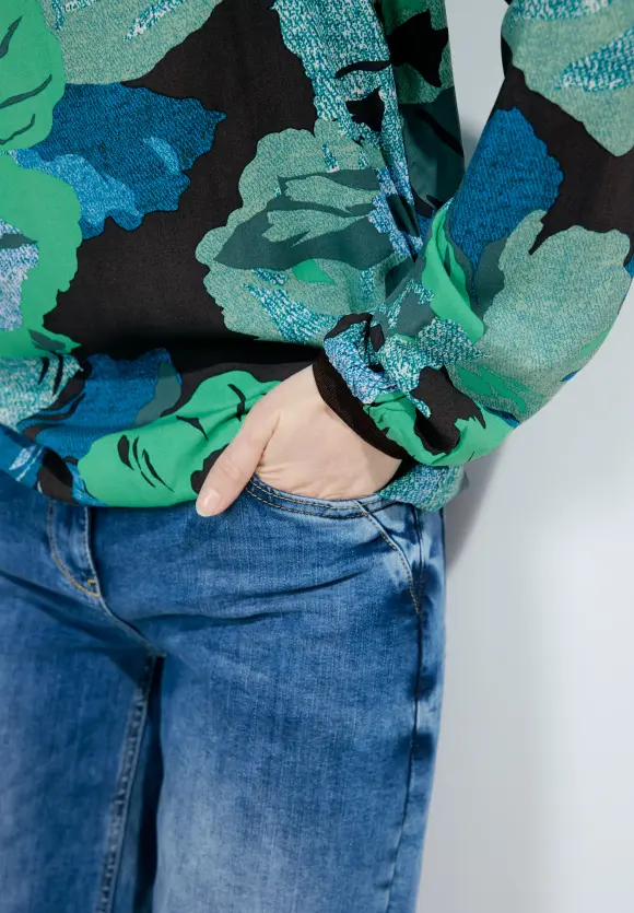 Florales Blusenshirt - strong khaki