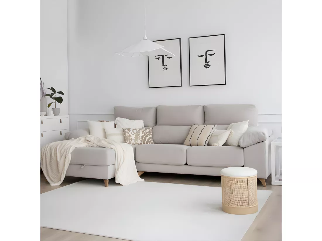 Canapé d'angle textile Beige 295x103