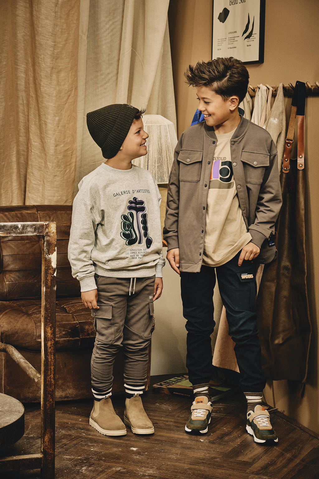 Z8 regular fit cargo broek Cooper taupe