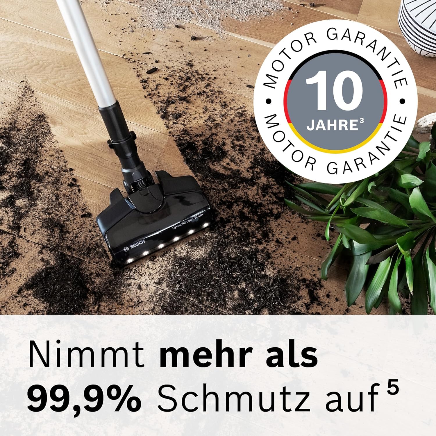 Bosch Akku-Staubsauger Unlimited 7 BKS711MTB, kabelloser Handstaubsauger, beutellos, Wechselakku, Knickrohr, Hygiene-Filter, 10 Jahre Motorgarantie, Mini-Turbo-Düse, LED-Beleuchtung, Turbostufe, weiß