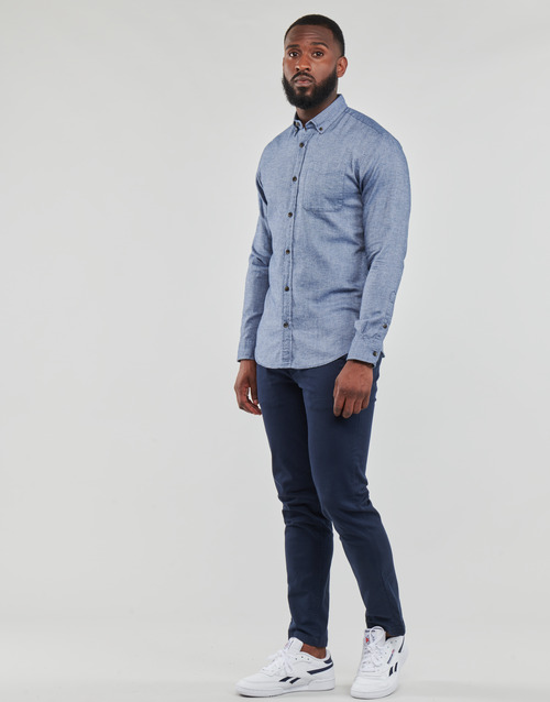 Jack & Jones - JJECLASSIC MELANGE SHIRT LS SN - Bleu
