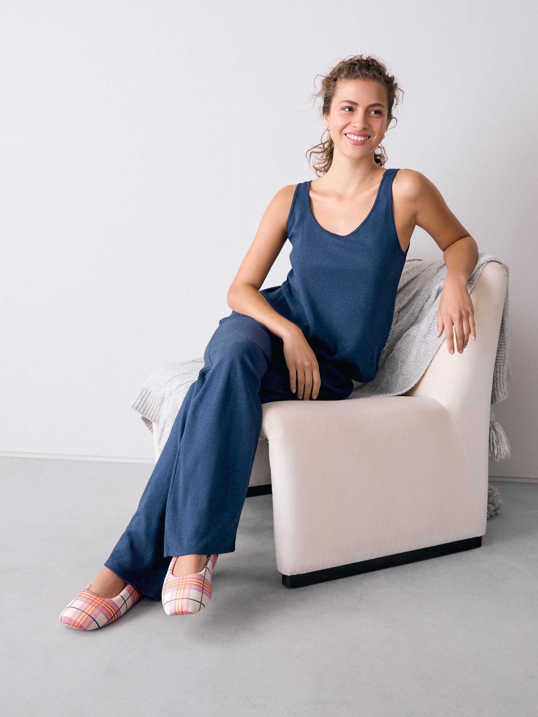 Oranje geruit - Plush Ballet Slippers