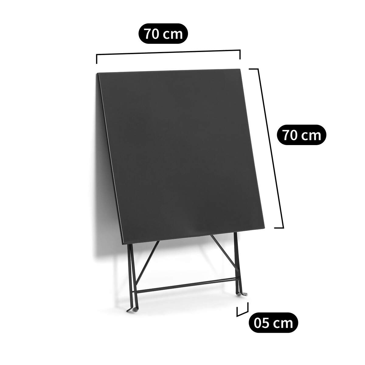 LA REDOUTE INTERIEURS<br>Mesa quadrada dobrável em metal, Ozevan