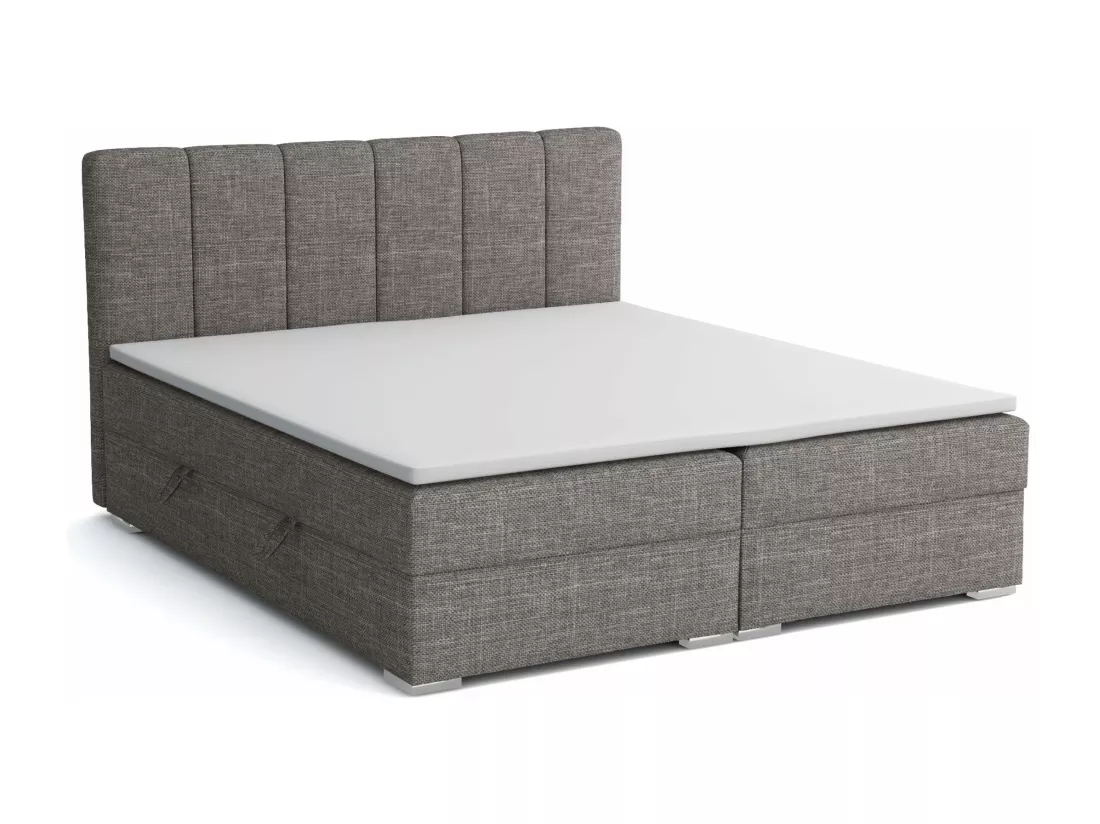 LIT BOXSPRING avec coffres Provo 180x200 cm, Lux 06 (Gris)