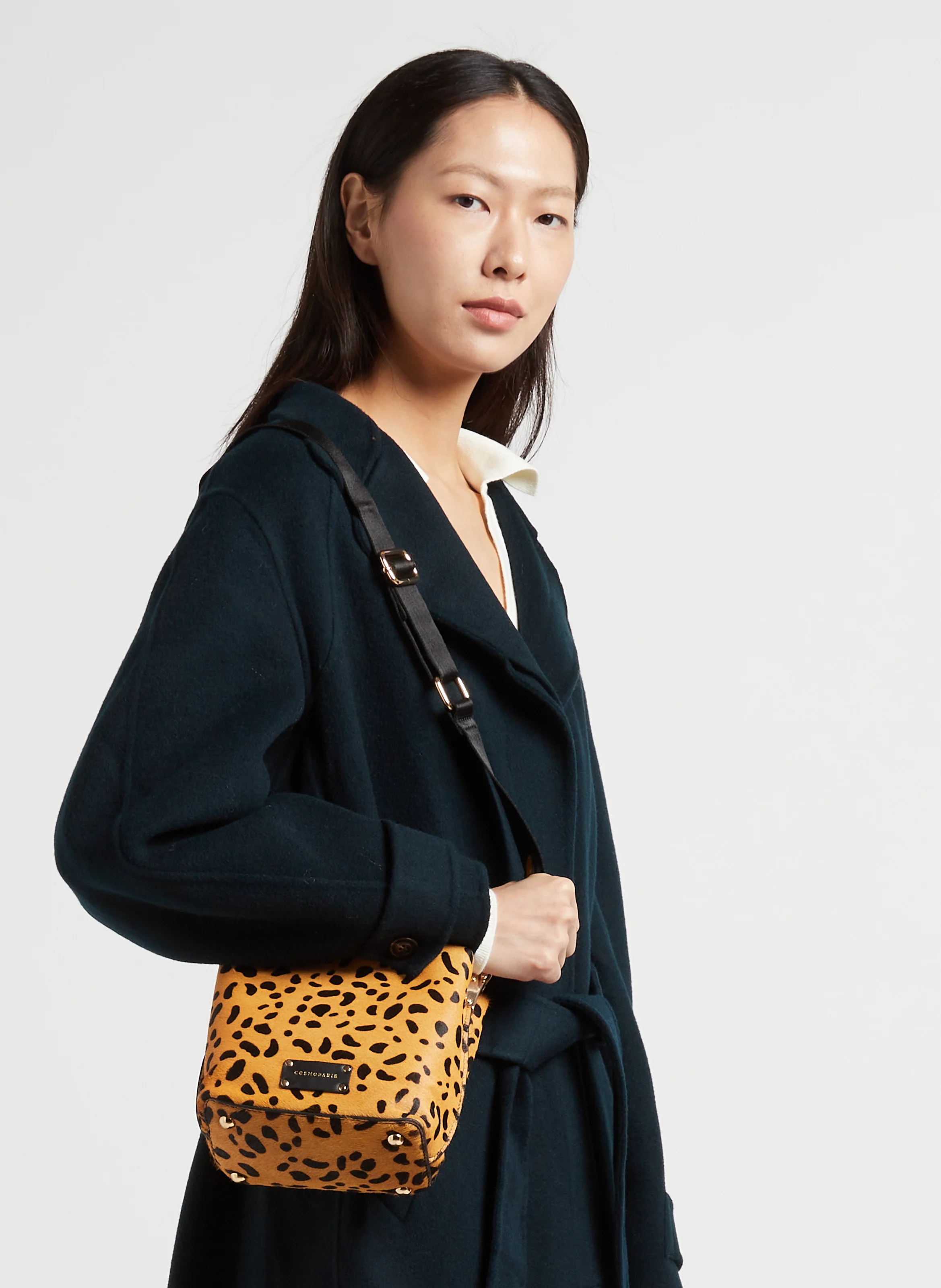AUREL - Sac seau en cuir poulain imprimé | Multicolore
