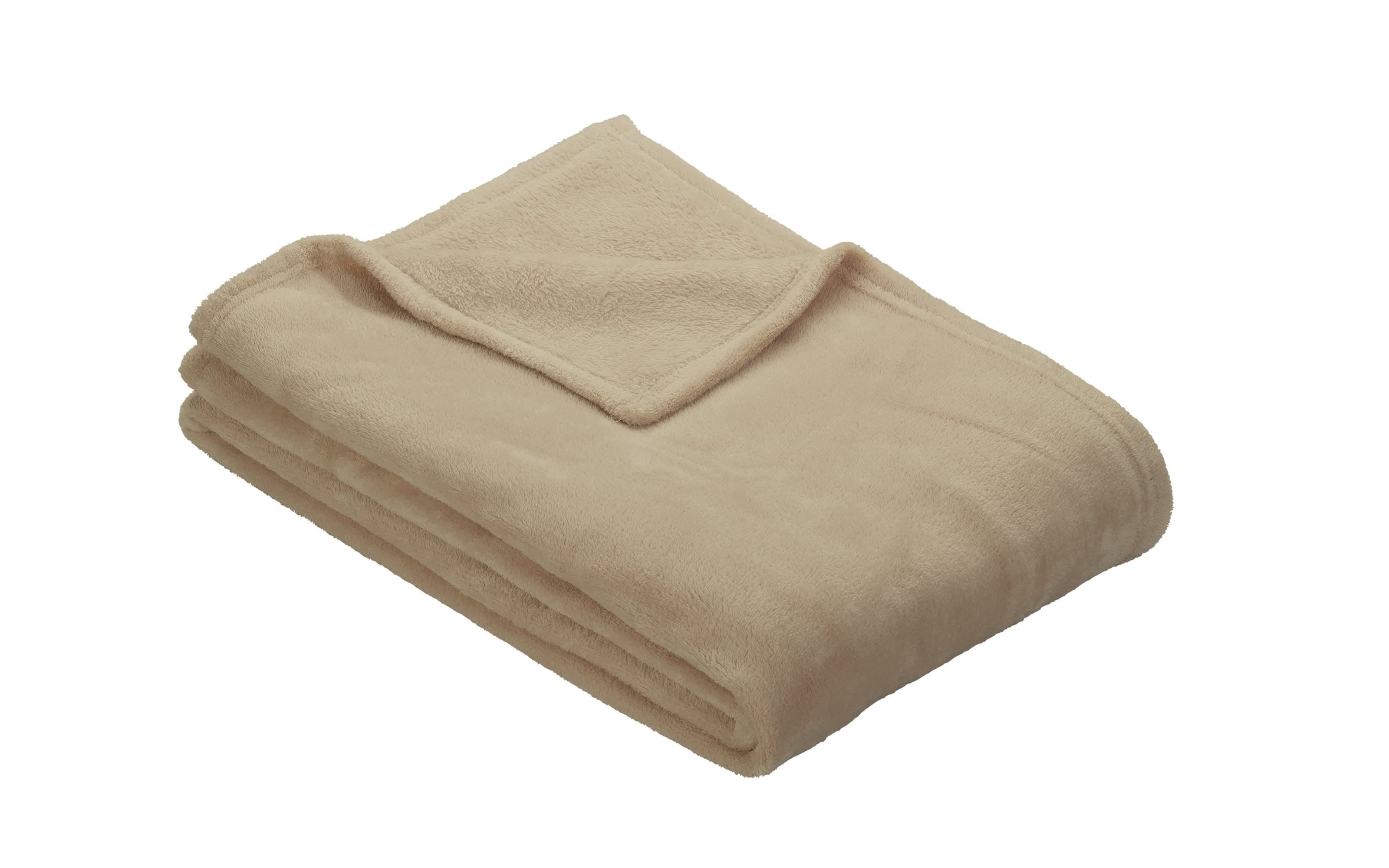 Fleecewohndecke Olbia, beige, 130 x 180 cm