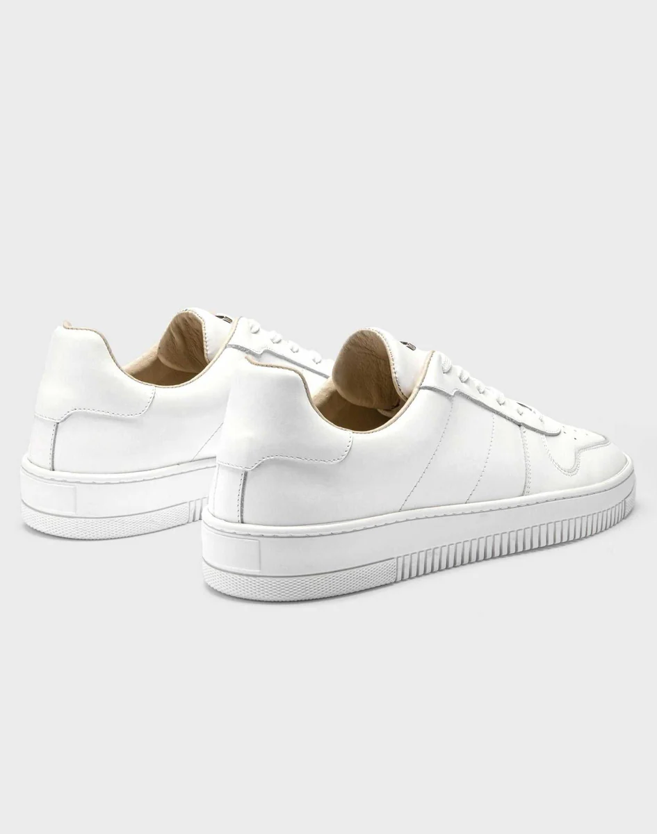 Baskets cuir lisse blanc 
