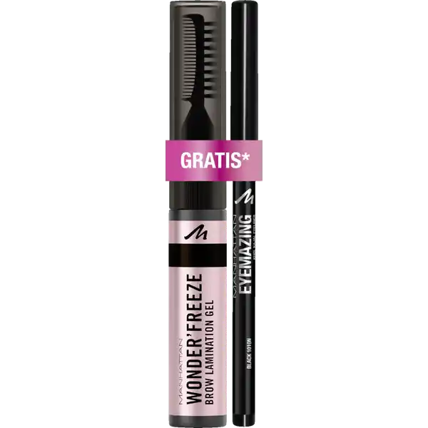 Wonder Freeze Brow Lamination Gel 004 Deep Brown & Eyemazing Kajal Eyeliner 1010N black