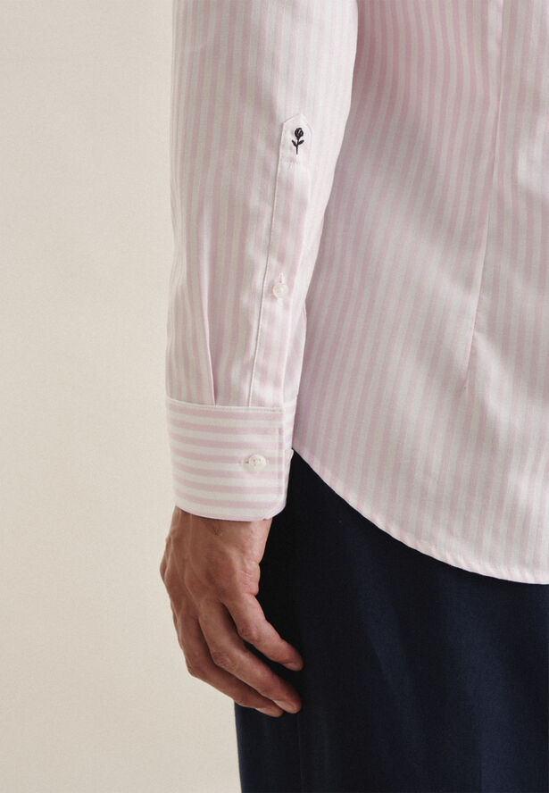 Seidensticker Business Shirt Slim Long sleeve Kent-Collar Stripes Pink