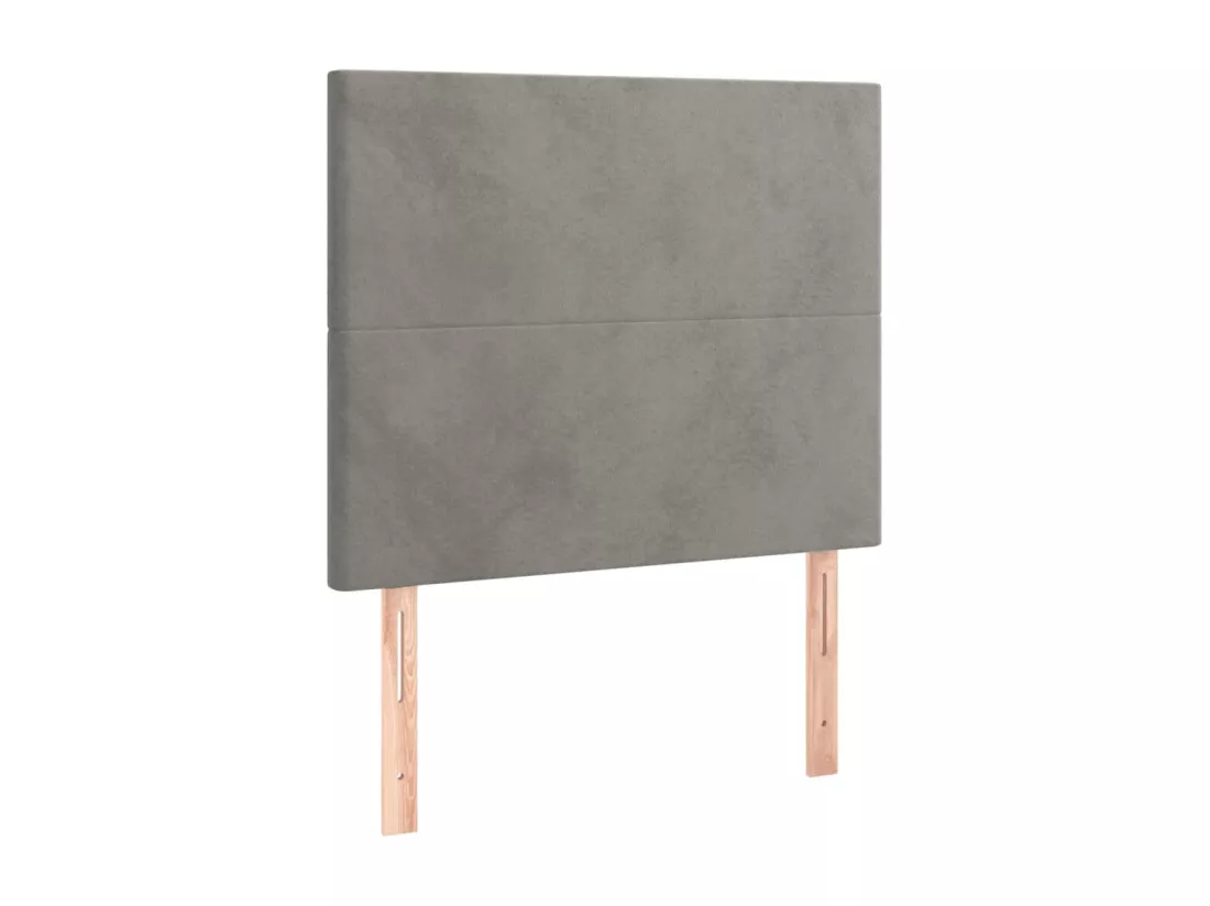 Sommier à lattes de lit et matelas Gris clair 100x200cm Velours