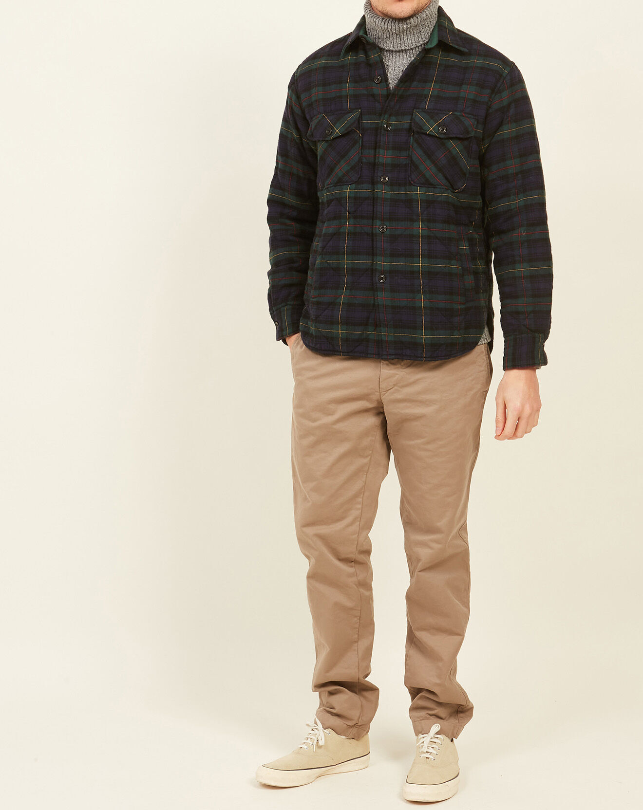 Hartford Veste Surchemise regular Peter à carreaux navy/bleu/vert/rouge