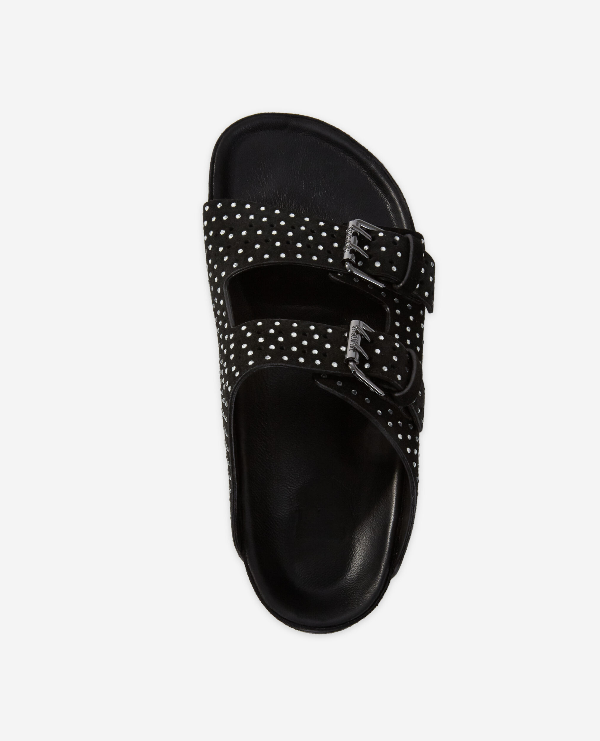 Sandales à doubles brides et strass