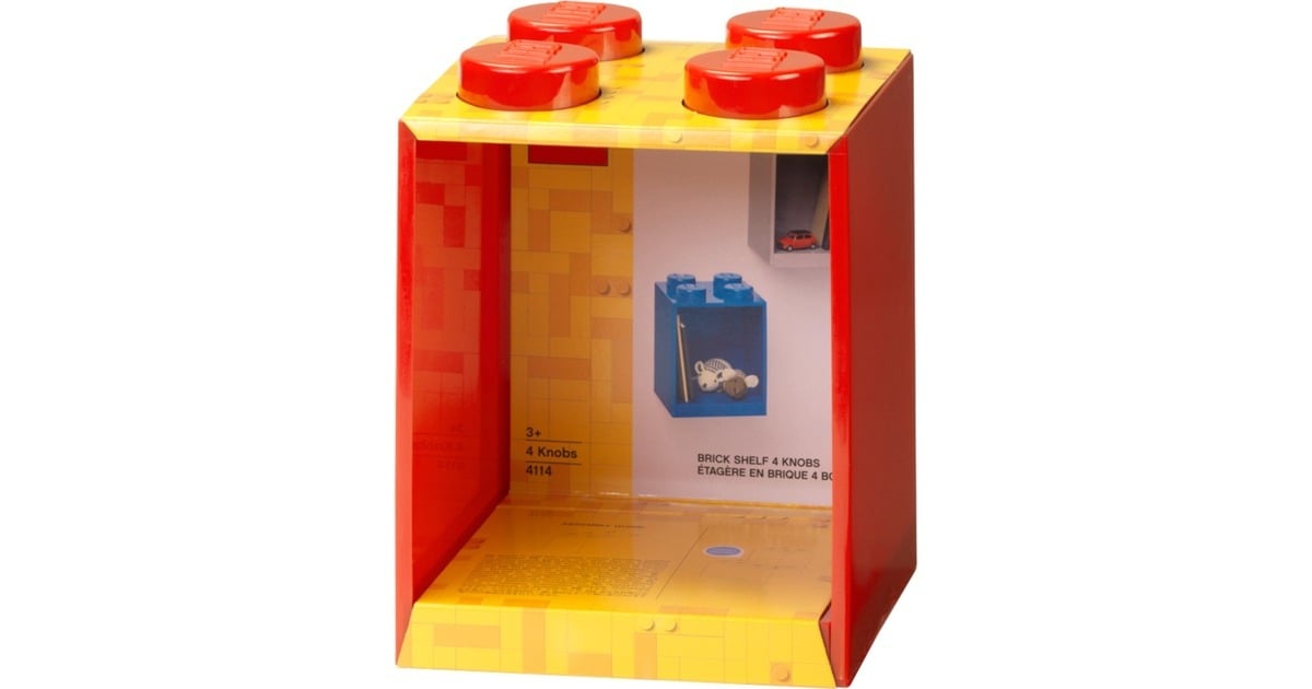 Room CopenhagenLEGO Brick Shelf, 4 noppen wandschap  (Rood)