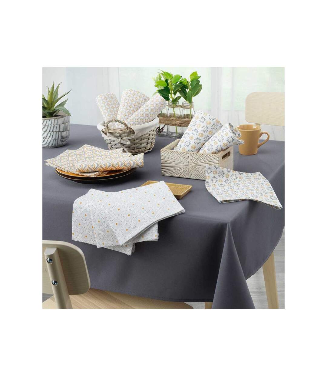 Lot de 3 Serviettes de Table Astre 40x40cm Blanc