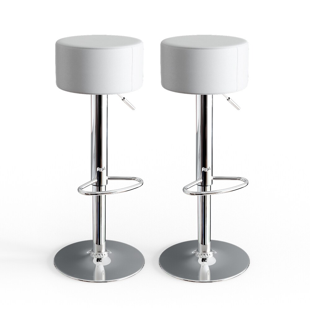 Vicco Design Barhocker 2er Set Weiß Schminkhocker höhenverstellbar Drehstuhl
