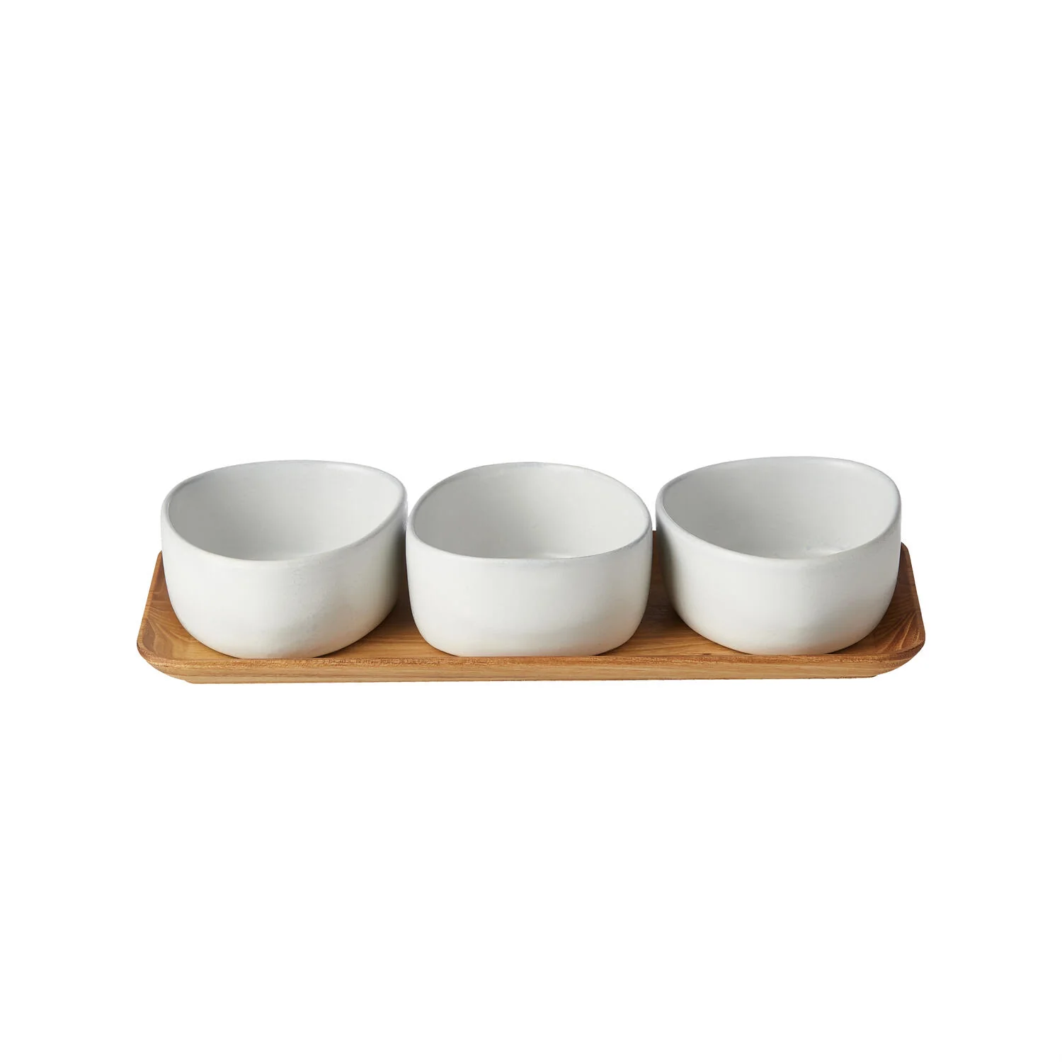 RAW  Skåle m/teakbakke, arctic white - 3 stk.