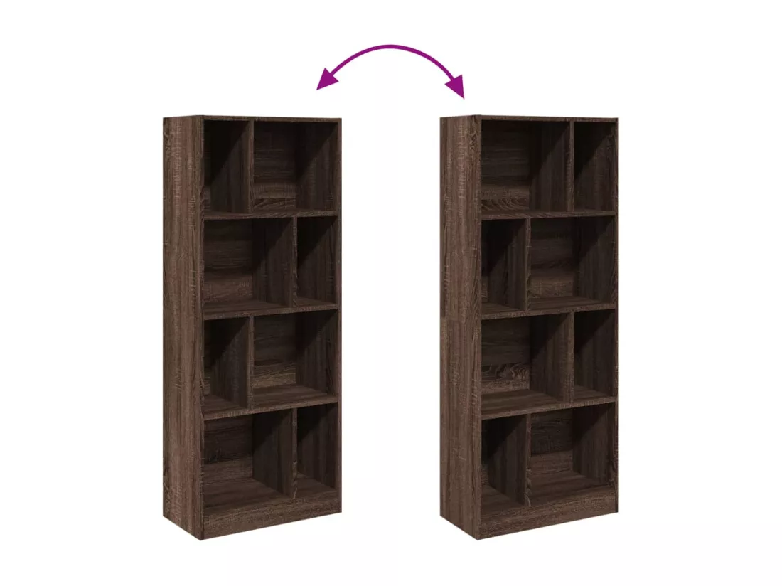 Bibliothèque chêne marron 57x28,5x141 cm bois d'ingénierie